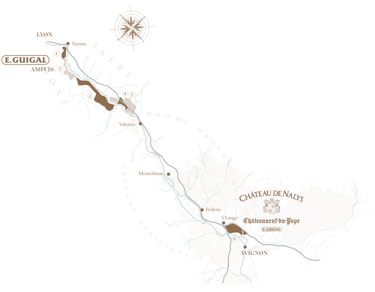 Carte des Vignobles Guigal